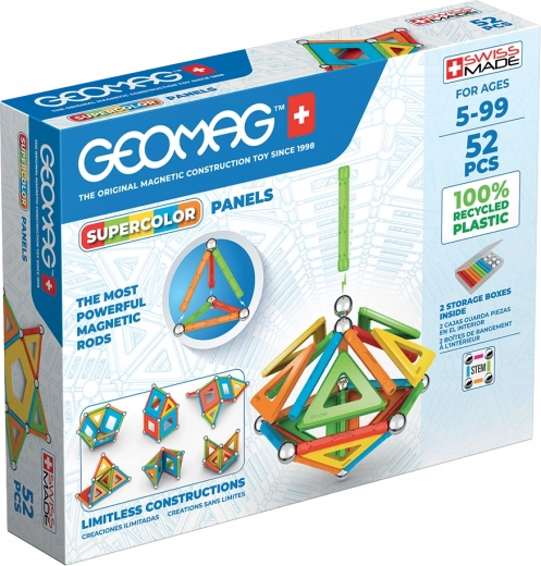 Μαγνητικό σετ κατασκευών Geomag Supercolor Recycled – 52 τεμάχια