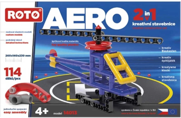 Roto aero ελικόπτερο 2σε1 κατασκευαστικό σετ 114 τεμαχίων