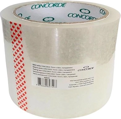 Ταινία συσκευασίας CONCORDE 75 mm × 66 m, διάφανη