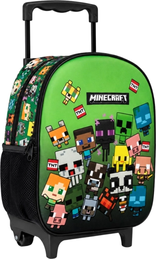 Παιδικό σακίδιο με ροδάκια Minecraft 32 εκ. πράσινο - 1 τεμάχιο