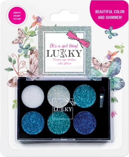 Κρεμώδεις σκιές ματιών Lukky με γκλίτερ και πινέλο - 6 χρώματα