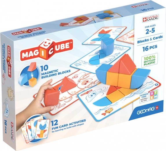 Geomag Magicube Blocks & Cards – μαγνητικό σετ κατασκευών 16 τεμαχίων