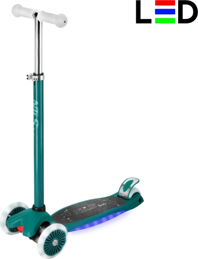 Παιδικό τρίτροχο πατίνι με LED NILS Fun HLB1310 – πράσινο