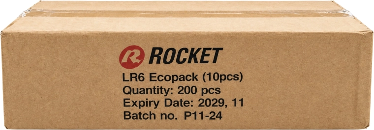 Αλκαλικές μπαταρίες Rocket AA (LR06) 1,5 V – συσκευασία 200 τεμ. (20×10)