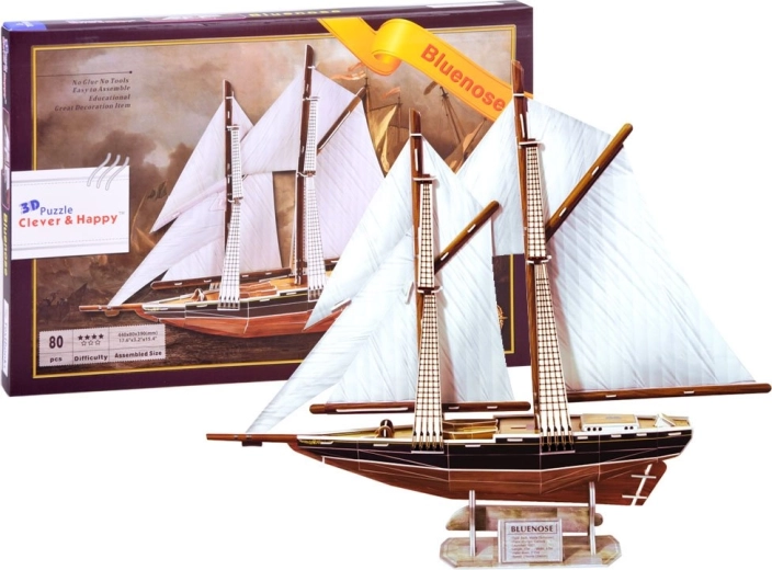 3D παζλ ιστιοφόρου BLUENOSE – ξύλινο μοντέλο πλοίου