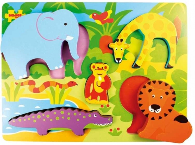 Ξύλινο ένθετο παζλ Σαφάρι BIGJIGS TOYS