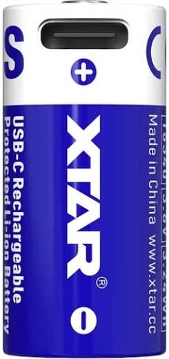 Επαναφορτιζόμενη μπαταρία Li-ion 16340 / R-CR123 3,7 V 900 mAh με USB-C και προστασία - 1 τεμάχιο