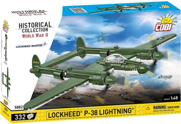 Κατασκευαστικό σετ αεροπλάνου LOCKHEED P-38 Lightning – 332 κομμάτια
