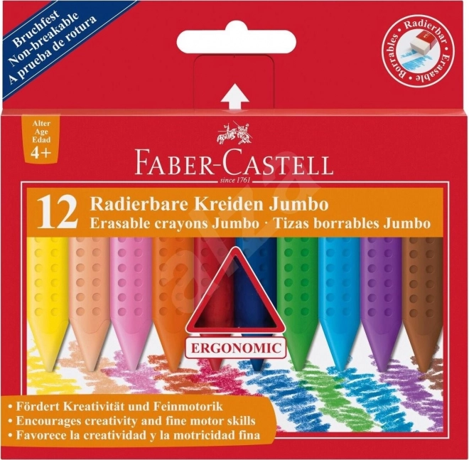 Πλαστικές κηρομπογιές Faber-Castell Colour Grip Jumbo 12 τεμ.