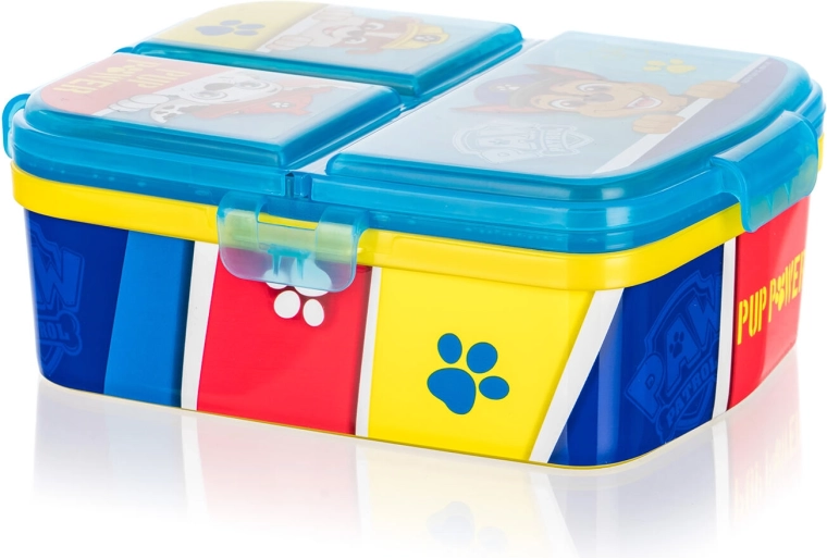 Παιδικό δοχείο κολατσιού PATROLA (PAW PATROL), με χωρίσματα, 17,5 × 13 cm, με κλιπ