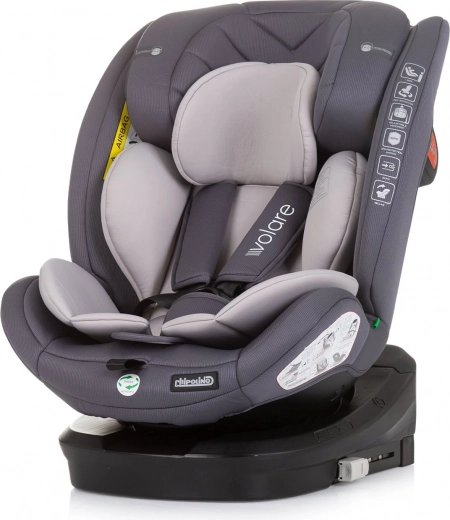 Κάθισμα αυτοκινήτου CHIPOLINO Volare i-Size 40–150 cm, Isofix, περιστρεφόμενο 360°, Granite