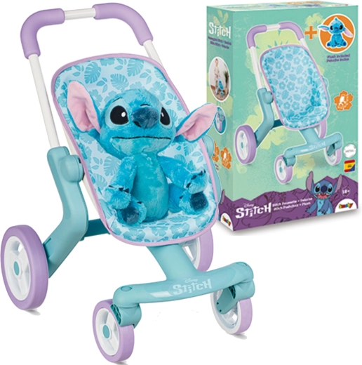 Disney Lilo & Stitch καροτσάκι για κούκλες με λούτρινο STITCH από τη Smoby