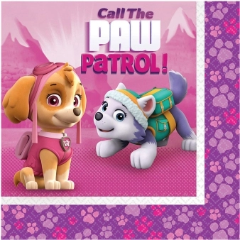 Χάρτινες χαρτοπετσέτες Paw Patrol Pink 33 x 33 cm (20 τεμ.)