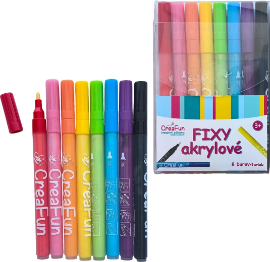CreaFun ακρυλικοί μαρκαδόροι 8 χρωμάτων