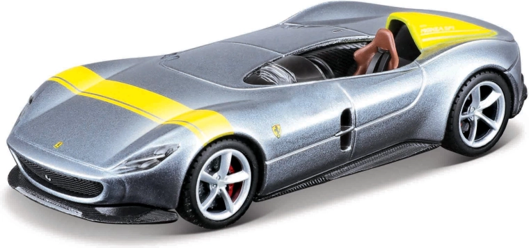 Maisto Speed Icons Ferrari Monza SP1 ασημί-κίτρινο 1:64