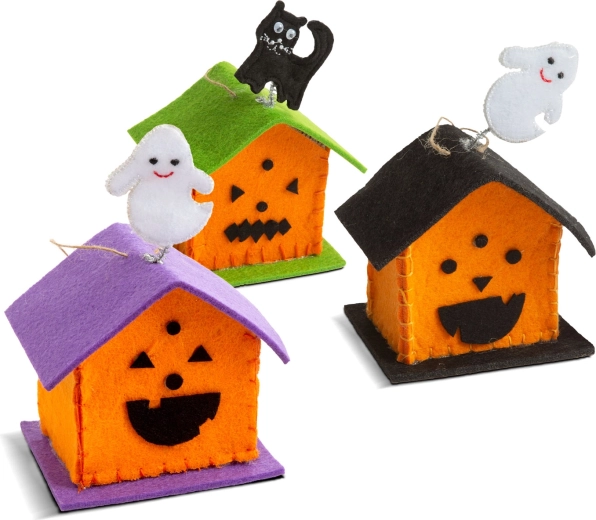 Υφασμάτινο διακοσμητικό σπιτάκι για το Halloween - 1 τεμάχιο