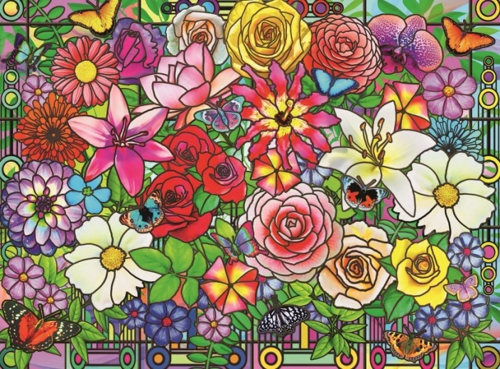 Παζλ Ravensburger Κόσμος Λουλουδιών Tiffany XXL 100 κομμάτια