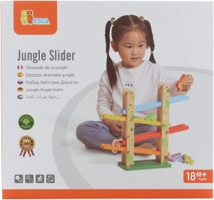 Ξύλινη ράμπα-πίστα κύλισης για ζωάκια Jungle Slider