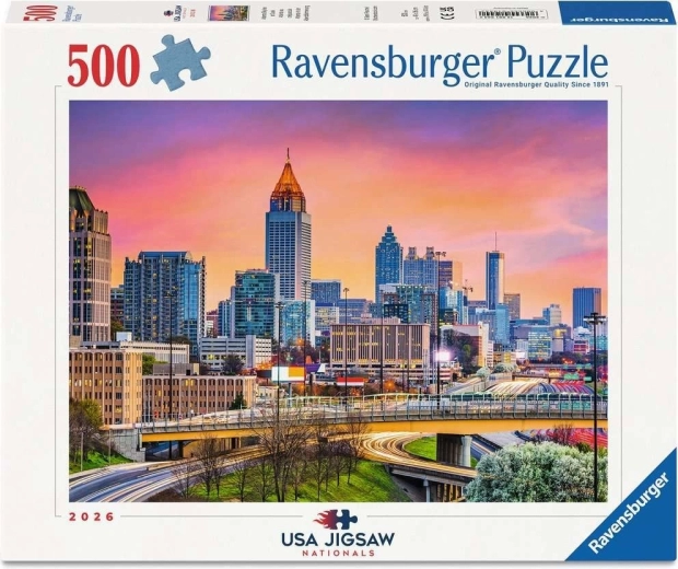 Παζλ Ravensburger USA Jigsaw Nationals: πανόραμα της Ατλάντα στο λυκόφως 500 κομμάτια