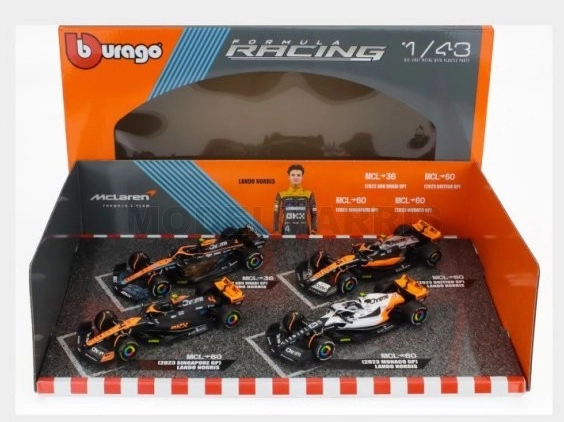 Bburago Formula Racing F1 McLaren Team 1:43 - 4 τεμάχια