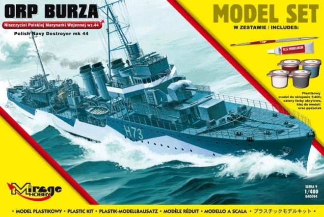 Μοντέλο πλοίου ORP Burza – πολωνικό αντιτορπιλικό του Β΄ Παγκοσμίου Πολέμου 1:400 κιτ κατασκευής