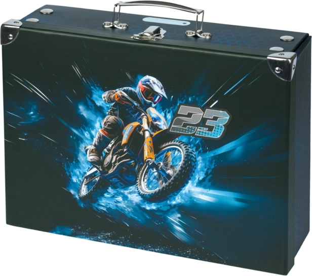 Πτυσσόμενη σχολική βαλίτσα με σχεδιασμό motocross