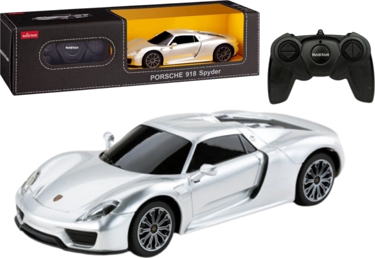 Αγωνιστικό RC αυτοκίνητο 1:24 με τηλεχειρισμό Porsche 918 Spyder ασημί