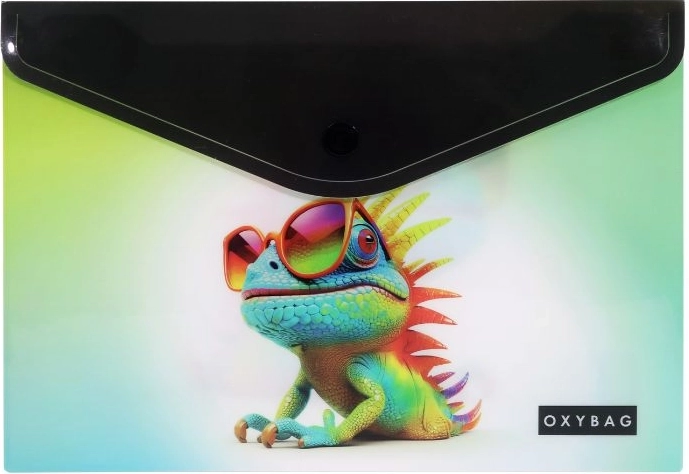 Φάκελος με κούμπωμα (druk) A5 OXYBAG Crazy Animals – χαμαιλέοντας