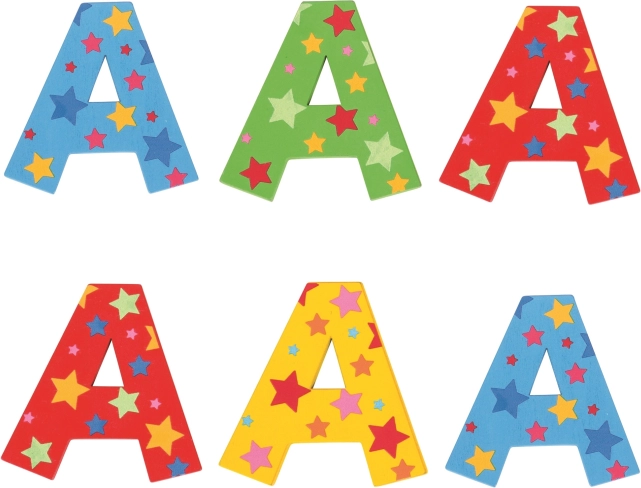 Bigjigs Toys ξύλινο γράμμα A με αστεράκια