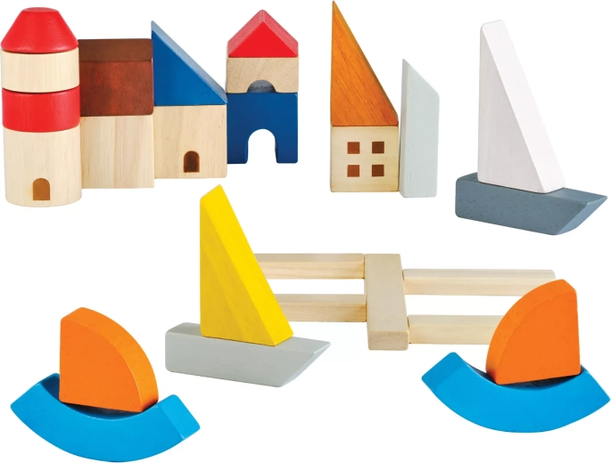 PlanToys ξύλινο σετ κατασκευών στη θάλασσα (27 τεμάχια)