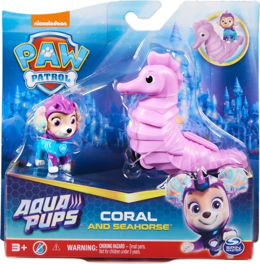 Paw Patrol Aqua Pups – φιγούρα Coral και όχημα θαλάσσιο αλογάκι