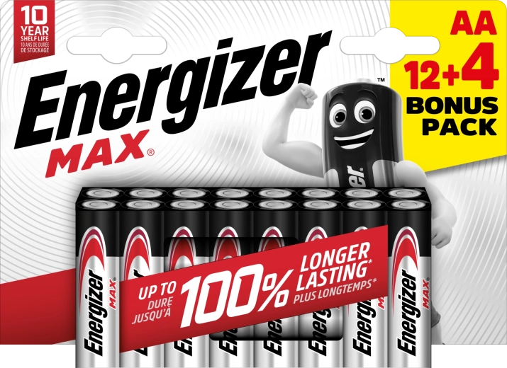 Αλκαλικές μπαταρίες Energizer Max AA 16 τεμ.