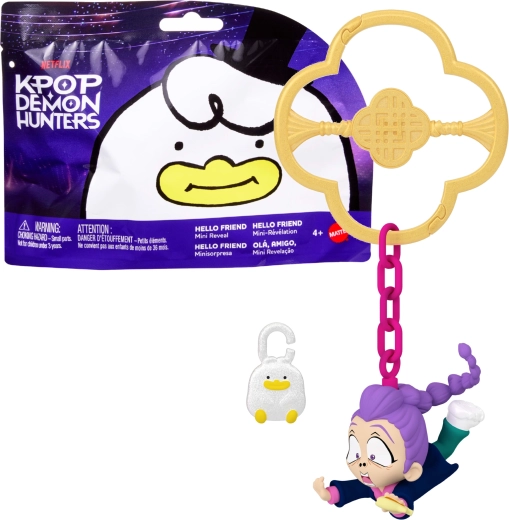 Mattel Netflix KPop Demon Hunters έκπληξη – μίνι φιγούρα σε μπρελόκ Hello Friend mini reveal