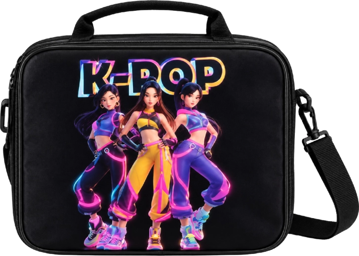 Θερμομονωτική τσάντα κολατσιού K-Pop Demon Hunters HUNTR/X μαύρη