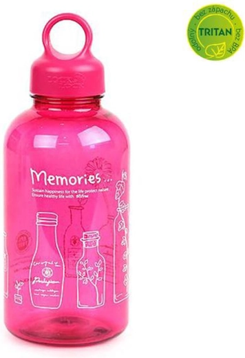 Πλαστικό μπουκάλι νερού Bisfree Loop 530 ml ροζ