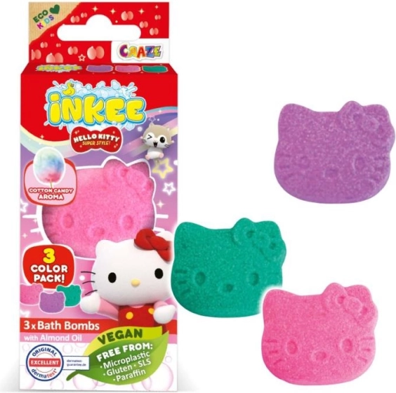 Inkee αφρώδεις βόμβες μπάνιου Hello Kitty mini pack