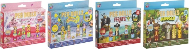 Δημιουργικό σετ Peg Dolls - Πριγκίπισσες, Αλχημεία, Πειρατές και Ζούγκλα