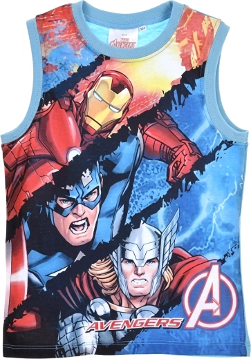 Παιδικό αμάνικο Avengers με μοτίβο Iron Man, Captain America και Thor, τιρκουάζ