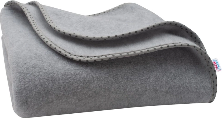 Παιδική fleece κουβέρτα New Baby 100 × 75 cm γκρι με αστεράκια