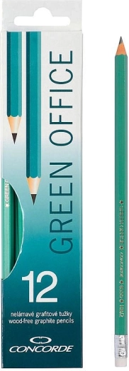 Γραφιτινά μολύβια Concorde Green Office με γόμα HB 12 τεμ.