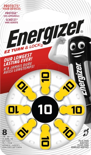 Energizer μπαταρίες για ακουστικά βαρηκοΐας 10, 1,4 V, 8 τεμ.