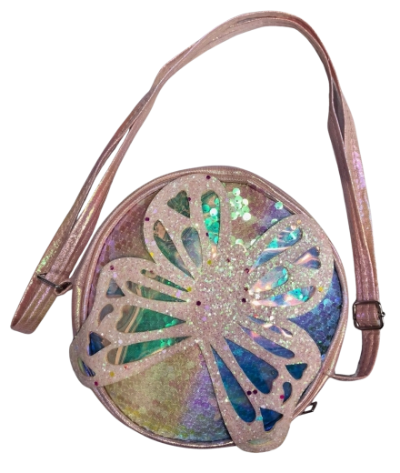 Παιδική τσάντα PINK με λαμπερή πεταλούδα και παγιέτες
