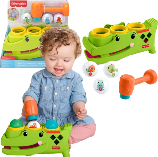 Fisher-Price ενεργό παιχνίδι σφυροκοπήματος Κροκόδειλος με μπαλάκια