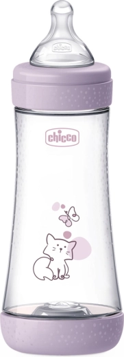 Chicco αντικολικό βρεφικό μπιμπερό Perfect5 300 ml για κορίτσια, γρήγορη ροή 4m+