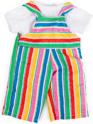 Bigjigs Toys ριγέ παντελόνι με σαλοπέτα και λευκό μπλουζάκι για κούκλα 28 cm