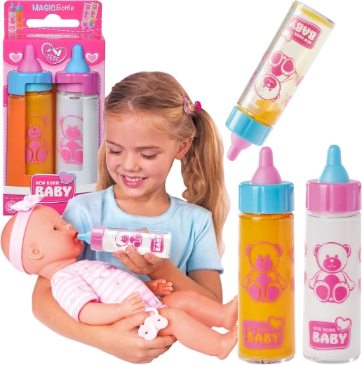 Μαγικά μπιμπερό New Born Baby για κούκλα - 2 τεμάχια