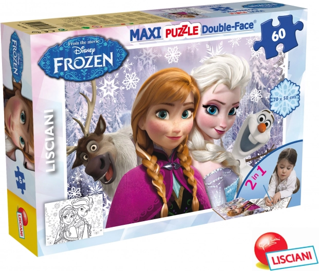 Frozen παζλ maxi 2σε1 Έλσα και Άννα 70 × 50 cm, 60 κομμάτια