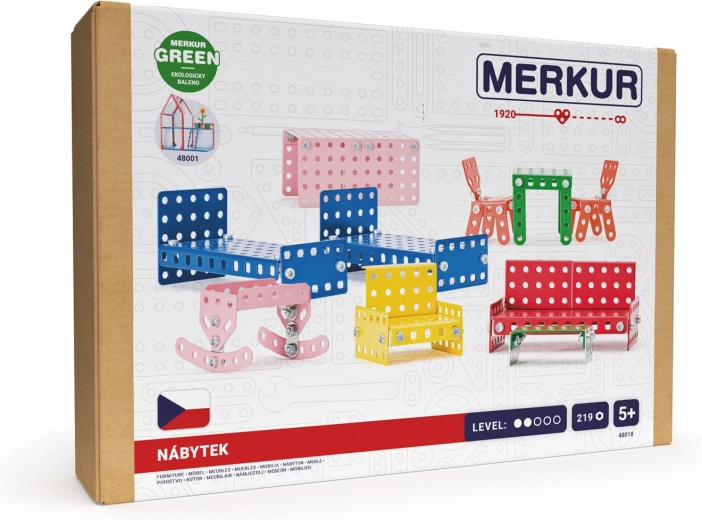 MERKUR μεταλλικά έπιπλα για κουκλόσπιτο, 219 τεμάχια