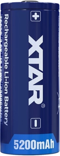 Επαναφορτιζόμενη μπαταρία Li-ion XTAR 26650 5200 mAh 3,6 V (button top)