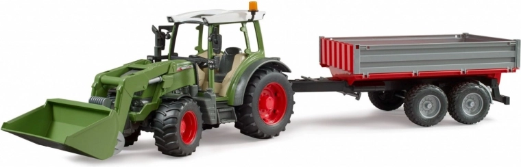 Bruder τρακτέρ Fendt Vario 211 με εμπρόσθιο φορτωτή και ανατρεπόμενο ρυμουλκούμενο 1:16